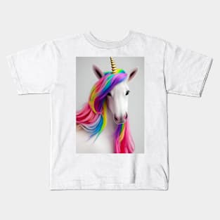 Cute Colorful Rainbow Unicorn Kids T-Shirt